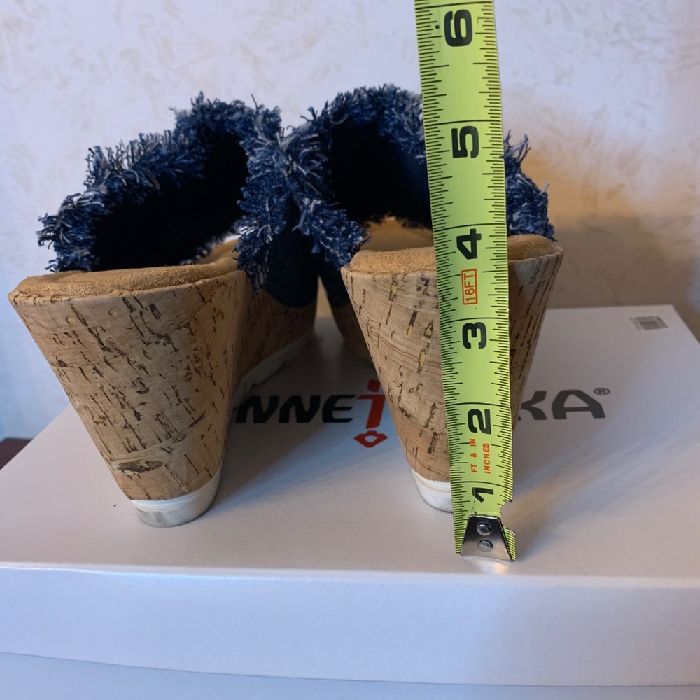 Minne Tonka Blue Denim Wedge Sandal, Size 11 - Picture 9 of 9